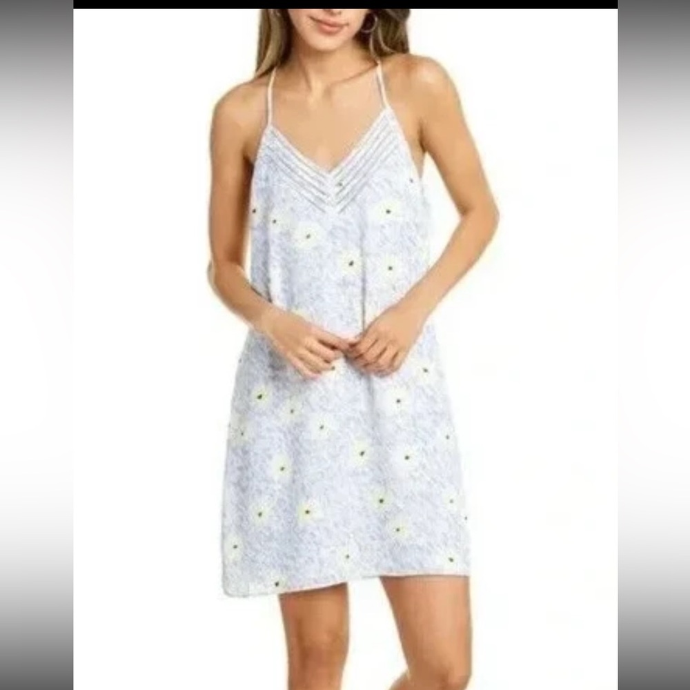 Socialite Blue and Yellow crepe lined Racerback dress